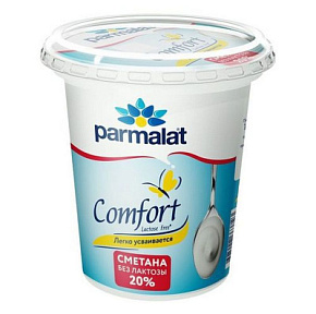 Сметана б/лактозная 20% 300г Parmalat Comfort