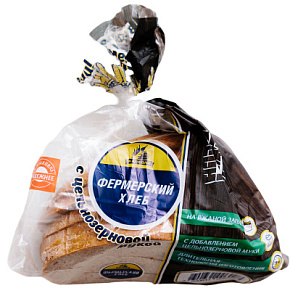 Хлеб Фермерский 330г рез.половинка Каравай