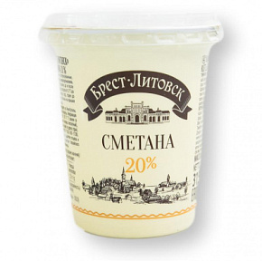Сметана Брест-Литовская 20% 300г пл.ст.Савушкин продукт