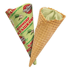 Мороженое Рожок Гигант фисташк.пломбир 110г пергам.Чистая линия 