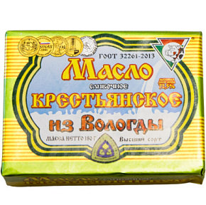 Масло Крестьянское из Вологды 72,5% 180г  
