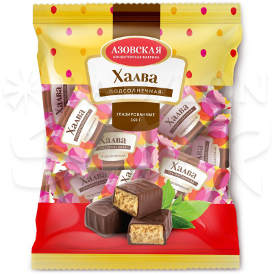 Халва подсолнечная глазированная 350г Азовская  Т