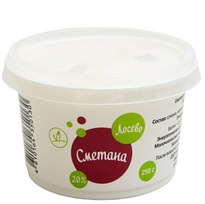 Сметана фермерская 20% 250г Лосево