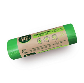 Пакеты д/мусора 60л 20шт БИО Master Fresh салатовые 76177