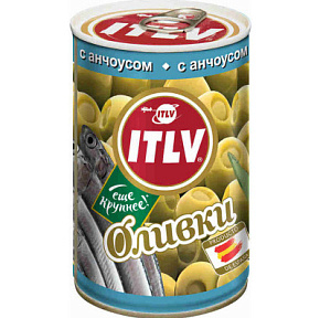 Оливки зеленые с анчоусом ITLV 314г ж/б 