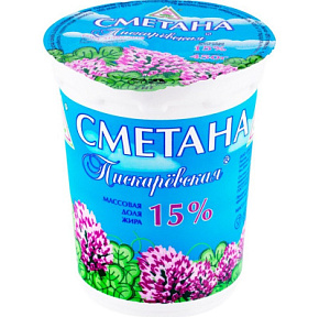 Сметана Пискаревская 15% 450г стак. Н2•